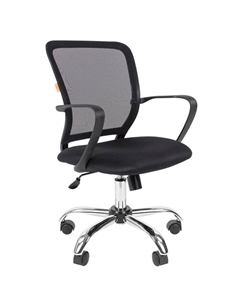 Кресло офисное 698 TW - 01, с подлокотниками, на колёсиках, ткань/сетка, цвет хром/чёрный Chairman