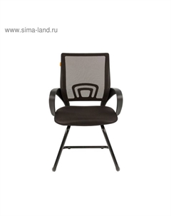 Кресло офисное 696 V, с подлокотниками, на полозьях, ткань/сетка, цвет чёрный Chairman