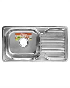 Мойка кухонная Accoona AB4276, врезная, толщина 0.6 мм, 760×420×165 мм, глянец