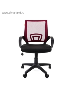 Кресло офисное 696, на колёсиках, ткань/сетка, цвет красный/чёрный Chairman