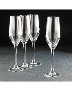 Набор стеклянных бокалов для шампанского «Серебряная дымка», 160 мл, 4 шт Luminarc
