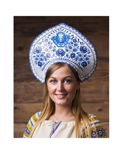 Кокошник «Цветы», белый атлас Страна карнавалия