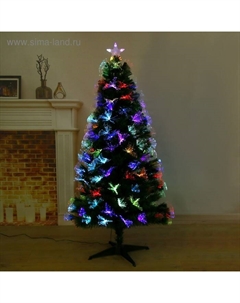 Искусственная ёлка с гирляндой Led «. Пучок радужный», 150 см, d нижнего яруса 72 см, 170 ПВХ веток отгибаются Зимнее волшебство
