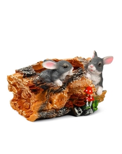 Фигурное кашпо для цветов «Пень с зайцами», 29×19×17 см, полистоун Хорошие сувениры