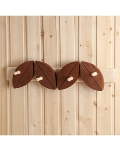 Вешалка деревянная "Кофе", 55х13,5х 9 см, термо, 4 кр Добропаровъ