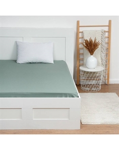 Простыня на резинке 160*200*25, цв.зеленый, 100% хлопок, поплин 125г/м2 Этель