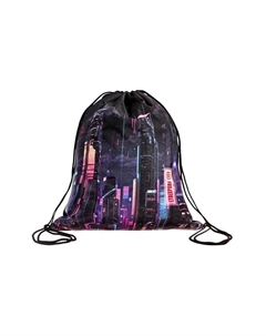 Мешок для обуви на шнурке, с принтом, размер 43×0.5×36 см, чёрный/розовый/сиреневый Stavia