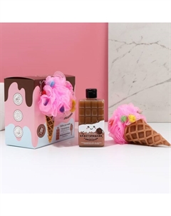 Подарочный набор косметики «Сладкая жизнь»: гель для душа 300 мл и мочалка Чистое счастье