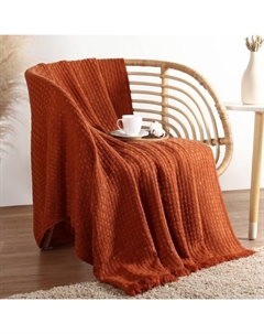 Плед SL Home Relief 130*170 см, цв.терракотовый, 100% акрил Sima-land home