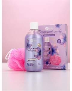 Подарочный набор «Смягчение и питание», крем-гель для душа 300 мл и мочалка для тела Чистое счастье