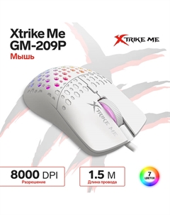 Мышь Xtrike Me GM-209W, игровая, проводная, подсветка, 8000 DPI, USB, 1.5 м, белая Xtrike me