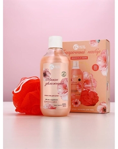 Подарочный набор «Нежность и забота», гель для душа 300 мл и мочалка для тела Чистое счастье