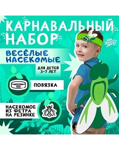 Карнавальный набор «Весёлые насекомые»: повязка и муха из фетра, 3–7 лет Волшебная маска