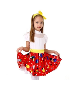 Карнавальная юбка для вечеринки красная в горох, повязка, рост 134-140 см Страна карнавалия