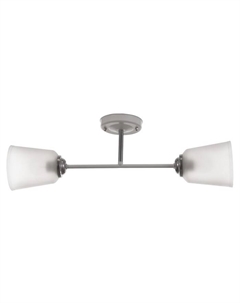 Люстра на потолок «Луч», 2×15 Вт Е27 белый/прозрачный Bayerlux