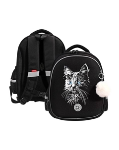 Рюкзак школьный, 36×28×20, каркасный, чёрный, RAz-586-15_1 Grizzly