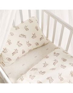 Постельное бельё Зайчики 140х110 см, 110х140см, 40х60 см, бязь 120г/м, 100% хлопок Ночь нежна