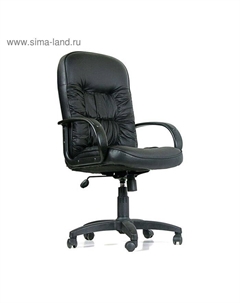 Кресло офисное для руководителя 416, на колёсиках, экокожа, цвет чёрный матовый Chairman