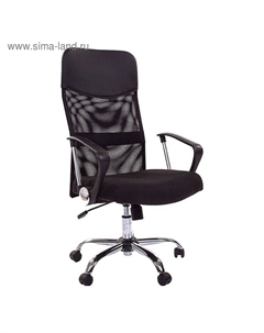 Кресло офисное для руководителя 610, на колёсиках, ткань, цвет чёрный Chairman