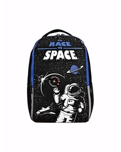 Рюкзак школьный, 38×29×16 см, 451, эргономичная спинка, чёрный/синий, RB-451-2_1 Grizzly