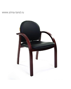 Кресло офисное 659 Теrrа, искусственная кожа, цвет чёрный матовый/тёмный орех Chairman