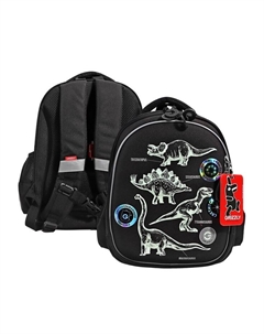 Рюкзак школьный, 36×28×20 см, каркасный, чёрный, RAz-587-5_1 Grizzly