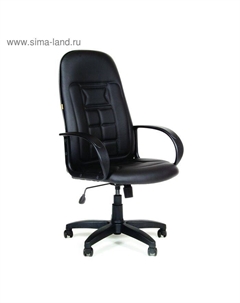 Кресло офисное для руководителя 727 Терра, на колёсиках, экокожа, цвет матовый чёрный Chairman