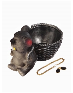 Пепельница для дома «Мопс с корзинкой», для сигарет и стиков, 15×9×10.8 см Сима-ленд