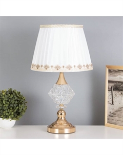 Лампа настольная «Роза» 1×40 Вт Е27+подсветка, золото 30×30×55 см Risalux