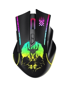 Мышь компьютерная Defender GM-695, беспроводная, оптическая, с подсветкой, 1600 dpi, 400 мАч USB, чёрная