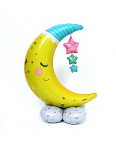 Воздушный шар фольгированный 62" «Месяц. Звёзды», на подставке, под воздух Страна карнавалия