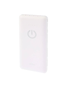 Внешний аккумулятор Perfeo ABSOLUTE PF_B4879, 10000 мАч, USB/USB-C, 2.1А, встр. каб., белый