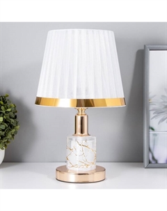 Настольная лампа Джустина 1×60 Вт E27 бело-золотой 21.5×21.5×34 см Risalux