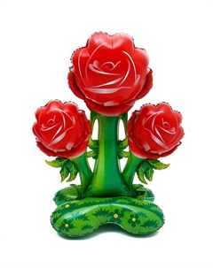 Воздушный шар фольгированный 63" «Букет красных роз», фигура, на подставке Страна карнавалия