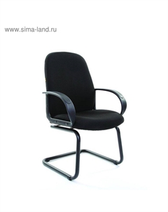 Кресло офисное 279V, с подлокотниками, на полозьях, ткань, цвет чёрный JP 15 - 2 Chairman