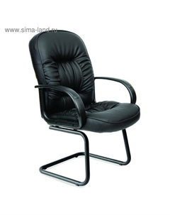 Кресло офисное 416V, с подлокотниками, на полозьях, экокожа, цвет чёрный матовый Chairman