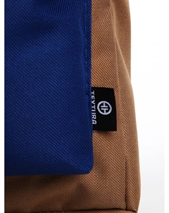 Рюкзак спортивный на молнии, размер 33.5×15×41 см, тёмно-бежевый/синий Textura