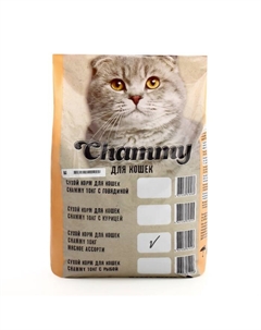 Сухой корм для кошек, мясное ассорти, 10 кг Chammy