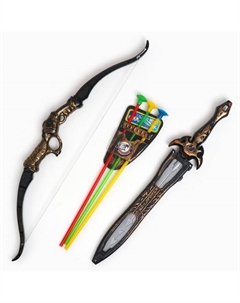 Игровой набор лук со стрелами 60 см, меч, МИКС Uztoy