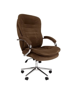 Кресло офисное для руководителя Home 795, с подголовником, на колёсиках, ткань Т - 14 N, цвет коричневый Chairman
