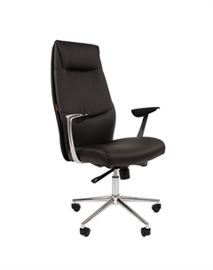 Кресло офисное для руководителя VISTA, с подголовником, на колёсиках, экокожа, цвет чёрный Chairman