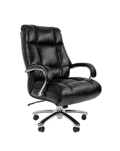 Кресло офисное для руководителя 405, с мягкими подлокотниками, на колёсиках, экокожа, цвет чёрный Chairman