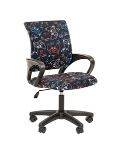 Кресло для школьника Kids 103, с подлокотниками, на колёсиках, обивка ткань GAME LT, цвет чёрный Chairman