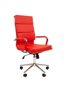 Кресло офисное для руководителя 750, с подлокотниками, на колёсиках, экокожа, цвет красный Chairman