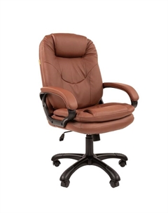 Кресло офисное для руководителя 668, с подголовником, с мягкими подлокотниками, экокожа, цвет коричневый Chairman
