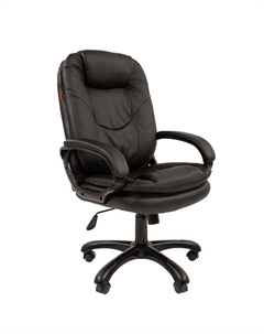 Кресло офисное для руководителя 668, с подголовником, с мягкими подлокотниками, экокожа, цвет чёрный Chairman