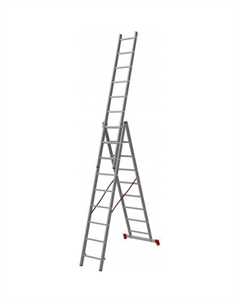 Лестница-стремянка NV 123 алюминиевая трёхсекционная 3x9 ступеней Новая высота