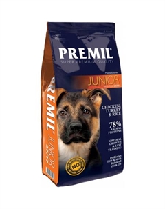 Корм для собак Junior 15 кг Premil