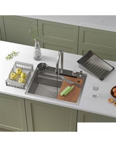 Кухонная мойка Stage Plus 560250-60-S многофункциональная 8 в 1 (60*48/текстурный сатин) Roxen