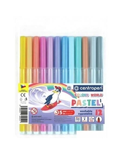 Фломастеры Colour World Pastel 7550 1287 (12 шт) Centropen